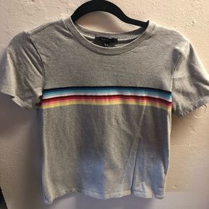 GREY/RAINBOW TEE